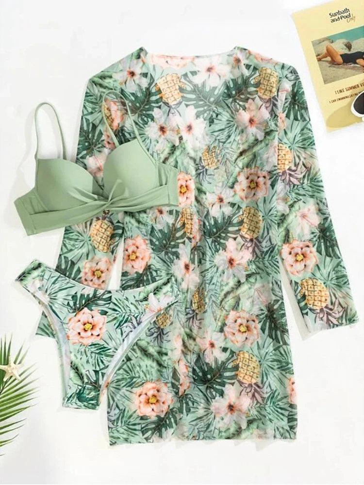 Kit Moda Praia - Biquíni Tropicália + Saída De Praia