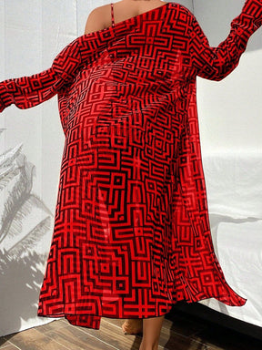 Conjunto Biquíni com Kimono Geométrico