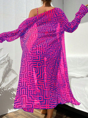 Conjunto Biquíni com Kimono Geométrico