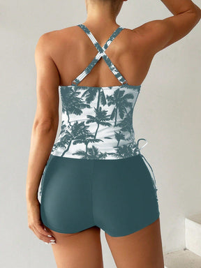 Conjunto Tankini com Top Halter e Shortinho