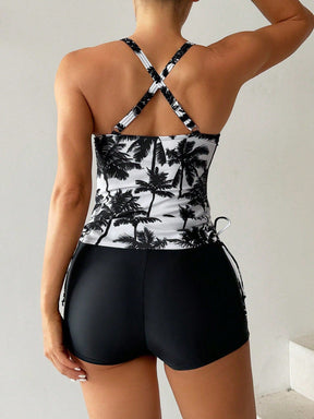 Conjunto Tankini com Top Halter e Shortinho