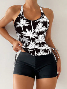 Conjunto Tankini com Top Halter e Shortinho